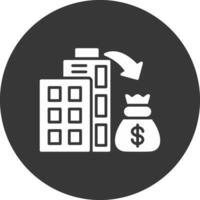 Market Investment Glyph Inverted Icon vector