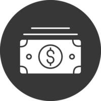 Cash Glyph Inverted Icon vector