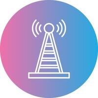 Radio Tower Line Gradient Circle Icon vector