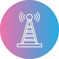 Radio Tower Line Gradient Circle Icon vector