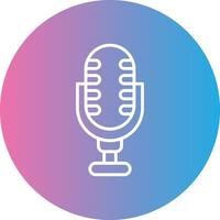 Microphone Line Gradient Circle Icon vector