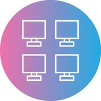 Monitors Line Gradient Circle Icon vector