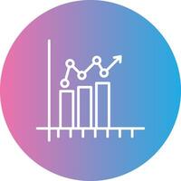 Bar Chart Line Gradient Circle Icon vector