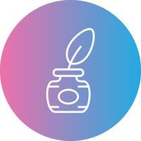 Feather Pen Line Gradient Circle Icon vector