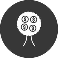 Money Tree Glyph Inverted Icon vector