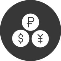 Currencies Glyph Inverted Icon vector