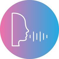 Voice Recording Line Gradient Circle Icon vector