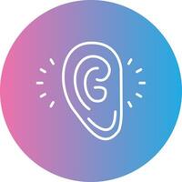 Listening Line Gradient Circle Icon vector