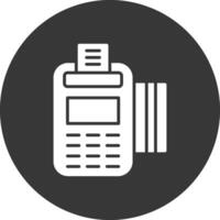 pos terminal glifo invertido icono vector