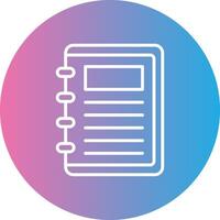 Take Note Line Gradient Circle Icon vector