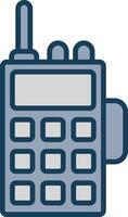 Walkie Talkie Line Filled Grey Icon vector