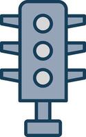 Traffic Light Line Filled Grey Icon vector