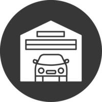 Garage Glyph Inverted Icon vector