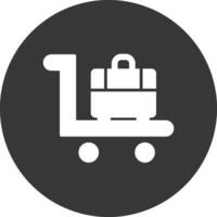 Trolley Glyph Inverted Icon vector