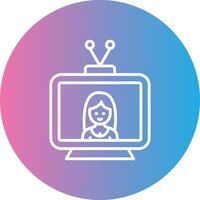 Television Line Gradient Circle Icon vector