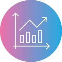 Bar Chart Line Gradient Circle Icon vector