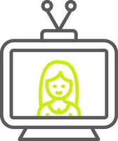 línea de televisión icono de dos colores vector