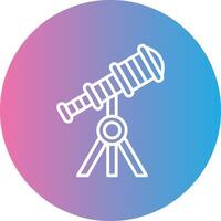 telescopio línea degradado circulo icono vector