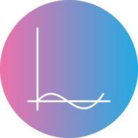 Wave Chart Line Gradient Circle Icon vector