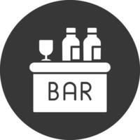 Bar Glyph Inverted Icon vector