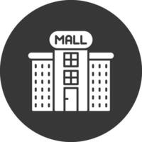 Shopping Mall Glyph Inverted Icon vector