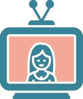 Television Glyph Two Color Icon vector