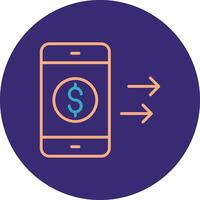 Transfer Money Line Two Color Circle Icon vector