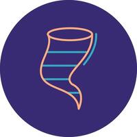 Twister Line Two Color Circle Icon vector