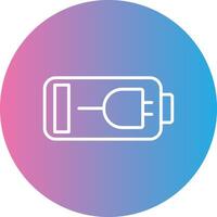 Charging Battery Line Gradient Circle Icon vector