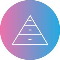 pirámide cartas línea degradado circulo icono vector