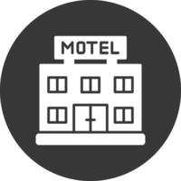 motel glifo invertido icono vector