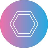 Hexagon Line Gradient Circle Icon vector