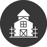 Farmhouse Glyph Inverted Icon vector