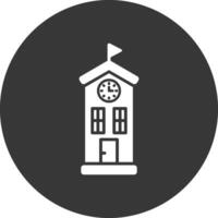 Clock Tower Glyph Inverted Icon vector
