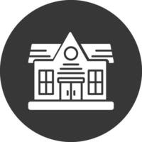 Bungalow Glyph Inverted Icon vector