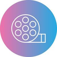 Reel Line Gradient Circle Icon vector