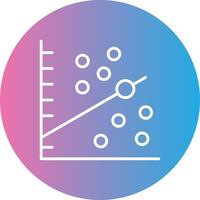 Scatter Graph Line Gradient Circle Icon vector