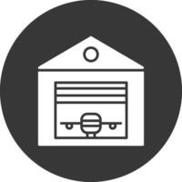 Hangar Glyph Inverted Icon vector