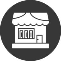 Book Shop Glyph Inverted Icon vector