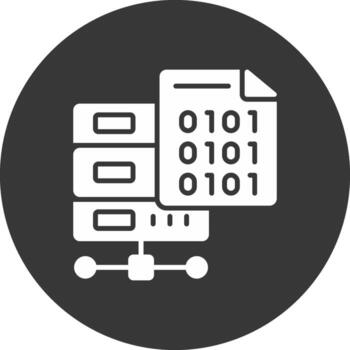 Binary Code Glyph Inverted Icon vector