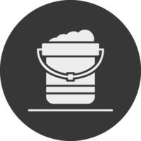 Pail Glyph Inverted Icon vector