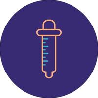 Pipette Line Two Color Circle Icon vector