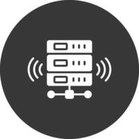 Wireless Database Glyph Inverted Icon vector