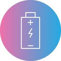 Battery Charged Line Gradient Circle Icon vector