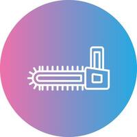 Chainsaw Line Gradient Circle Icon vector