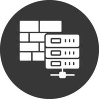 Firewall Glyph Inverted Icon vector