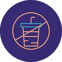 No Drink Line Two Color Circle Icon vector