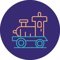 Locomotive Line Two Color Circle Icon vector