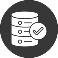 Approved Database Glyph Inverted Icon vector
