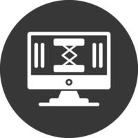 Lifting Table Glyph Inverted Icon vector